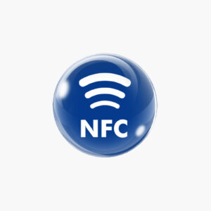 Eticheta autoadeziva rotunda 29 mm, logo NFC, din rasina