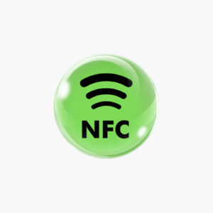 Eticheta autoadeziva rotunda 29 mm, logo NFC, din rasina