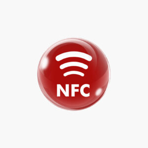 Eticheta autoadeziva rotunda 29 mm, logo NFC, din rasina