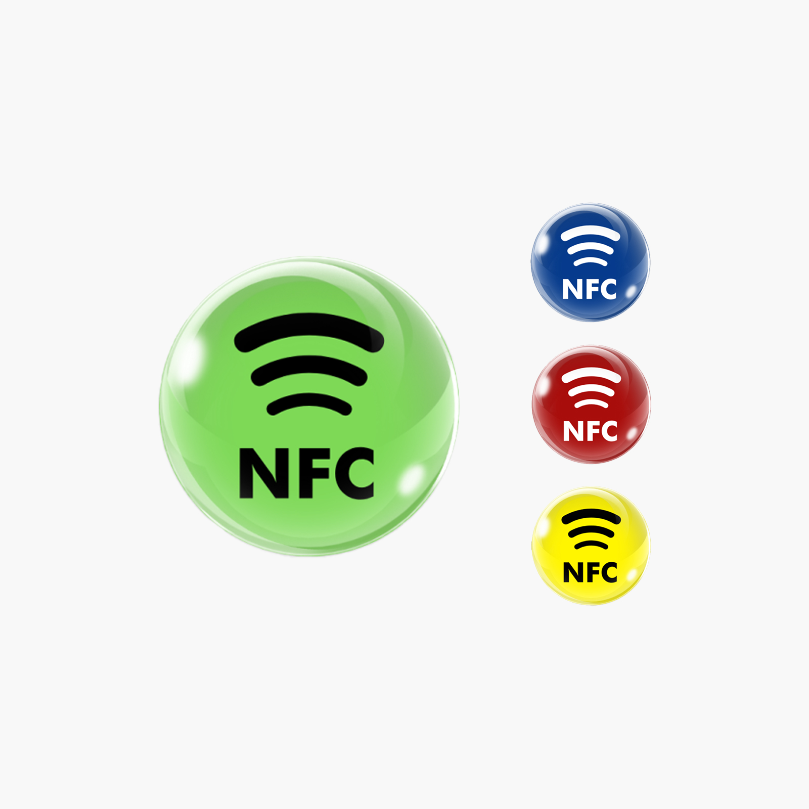 Etichetă NFC cu logo NFC, din rășină, 29 mm, verde