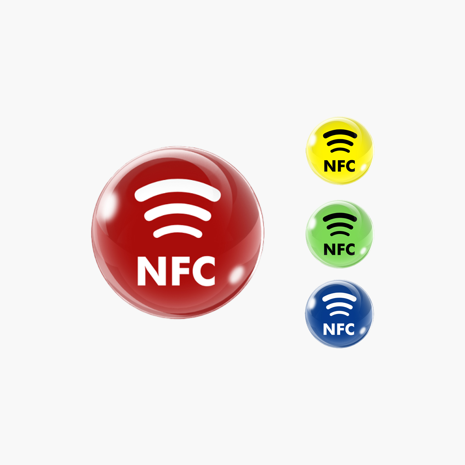 Etichetă NFC cu logo NFC, din rășină, 29 mm, roșie