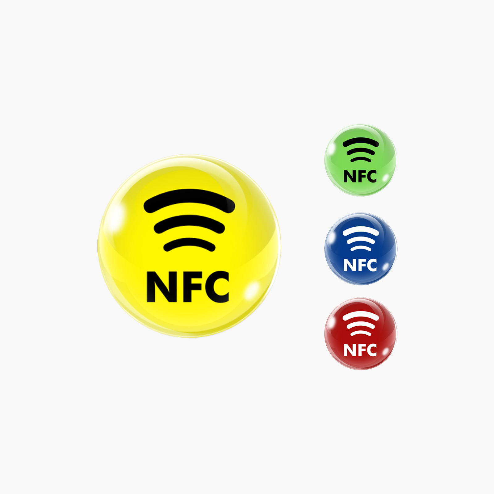 Etichetă NFC cu logo NFC, din rășină, 29 mm, galbenă