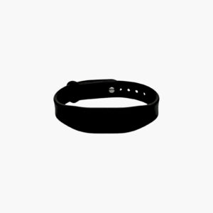 Brățară NFC ajustabilă din silicon, neagră, cu cataramă